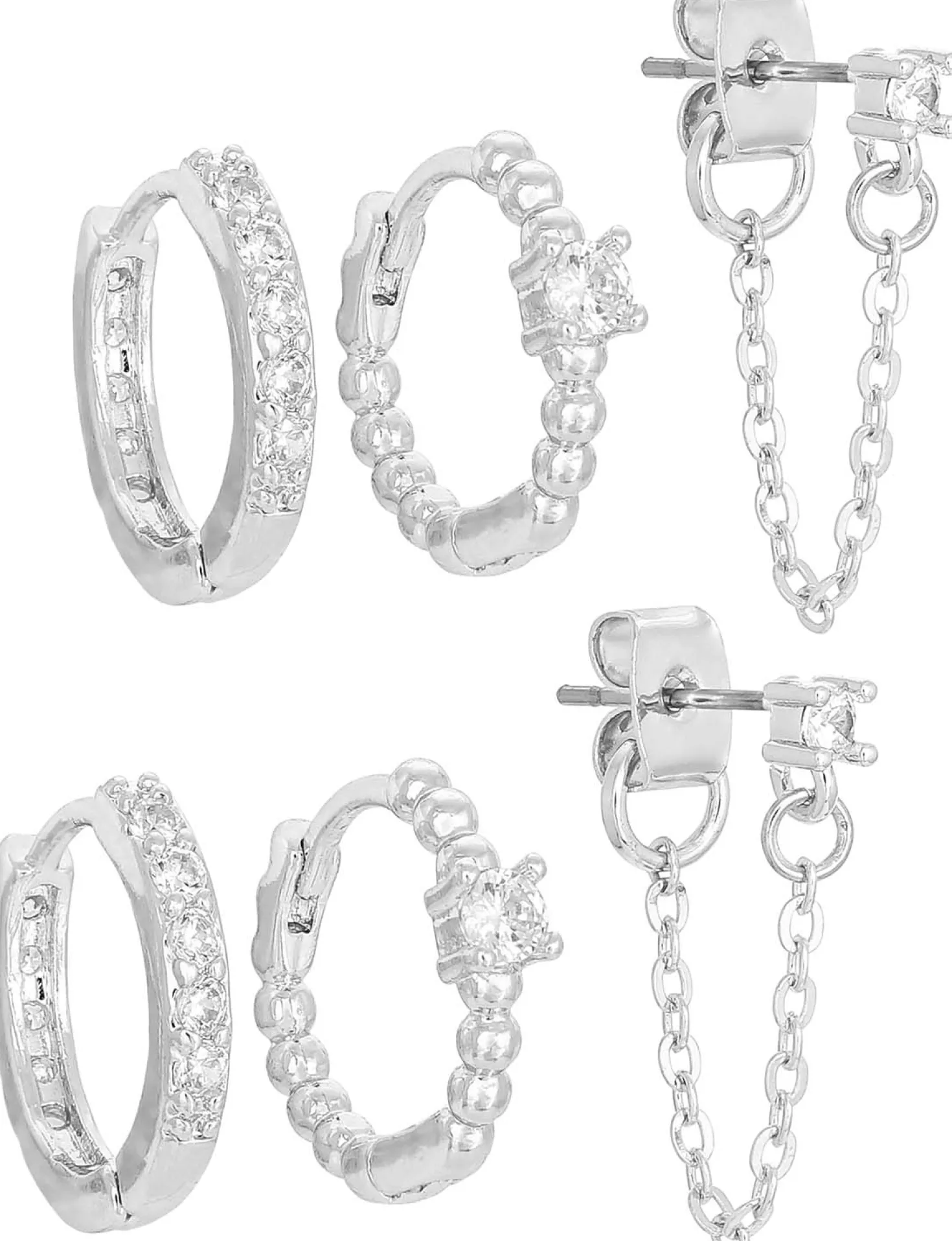 Creolen-Set - Glamorous Silver