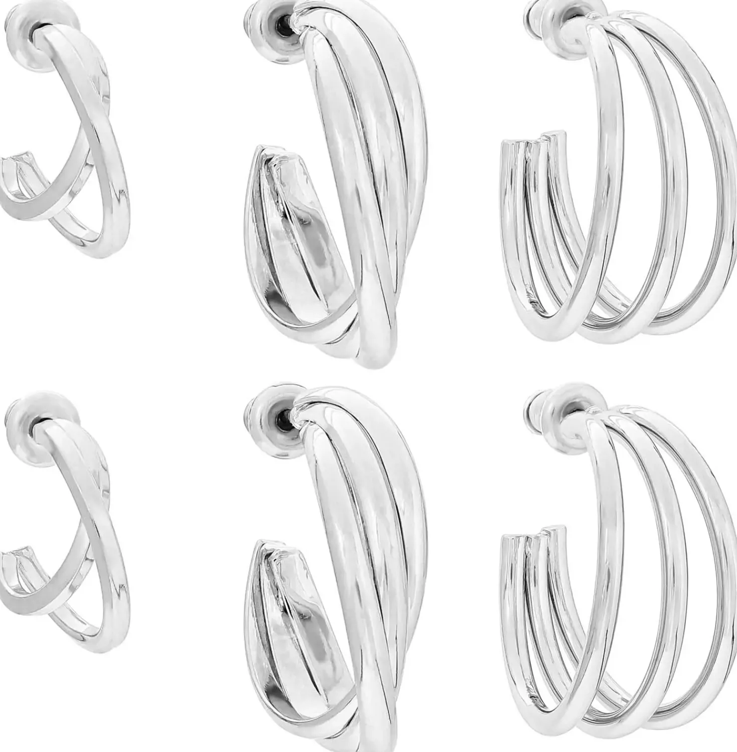 Creolen-Set - Silver Twist