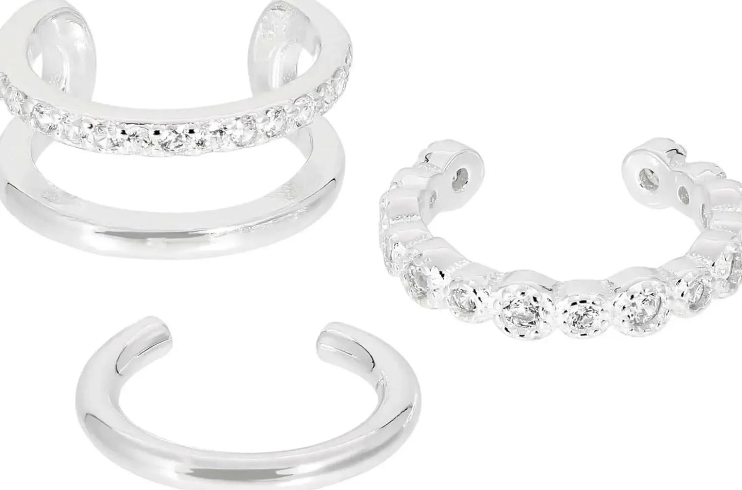 Earcuff-Set - Silver Trio