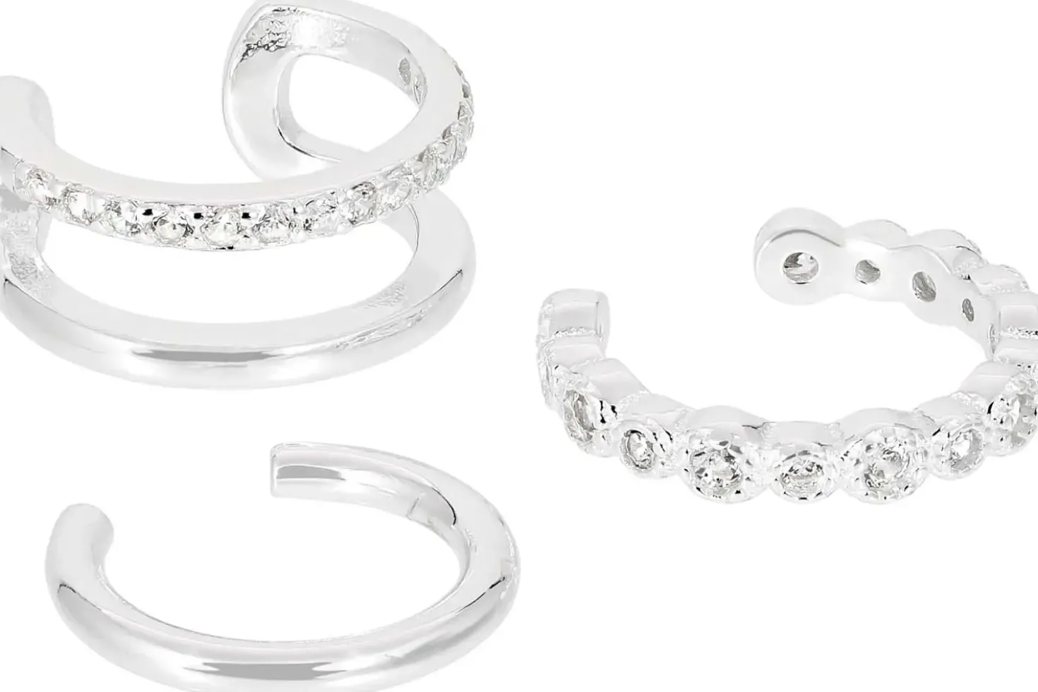 Earcuff-Set - Silver Trio