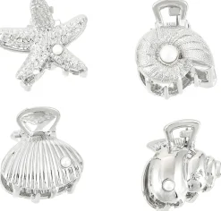 Haarklammer-Set - Silver Shells