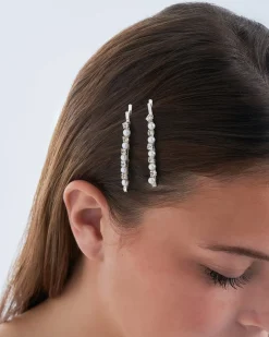 Haarnadel-Set - Silver Rhinestones