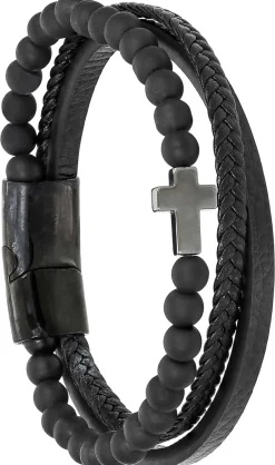 Herren Armband - Black Cross
