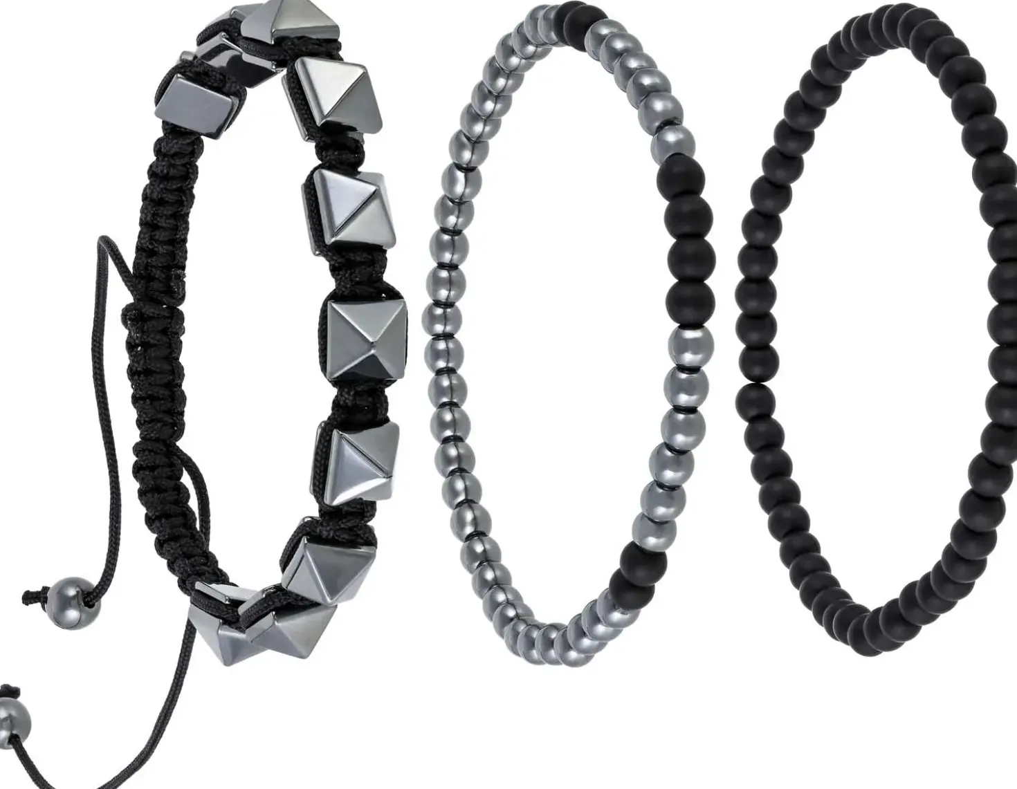 Herren Armband-Set - HematiteTrio