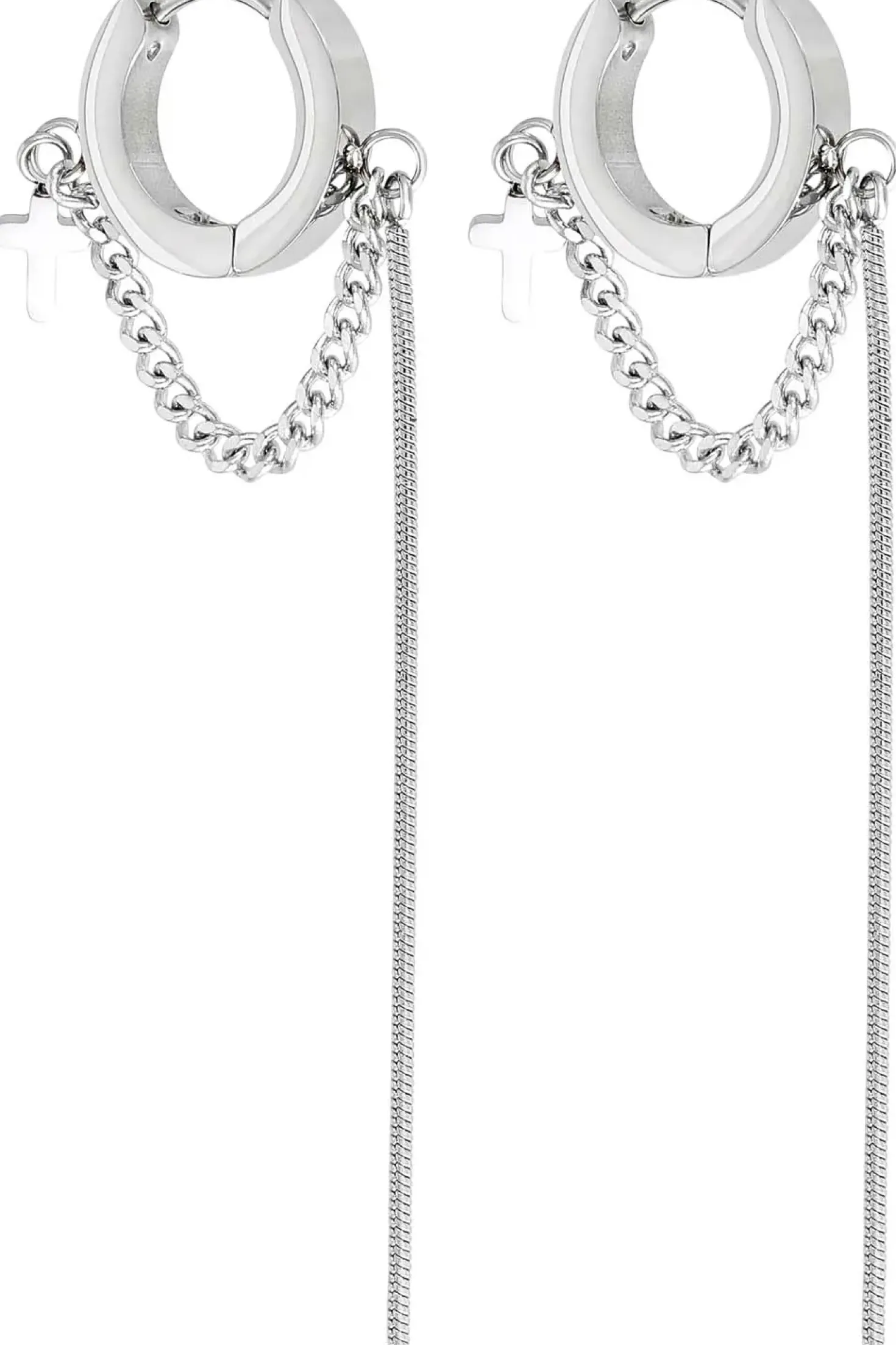Herren Creolen - Chain Steel