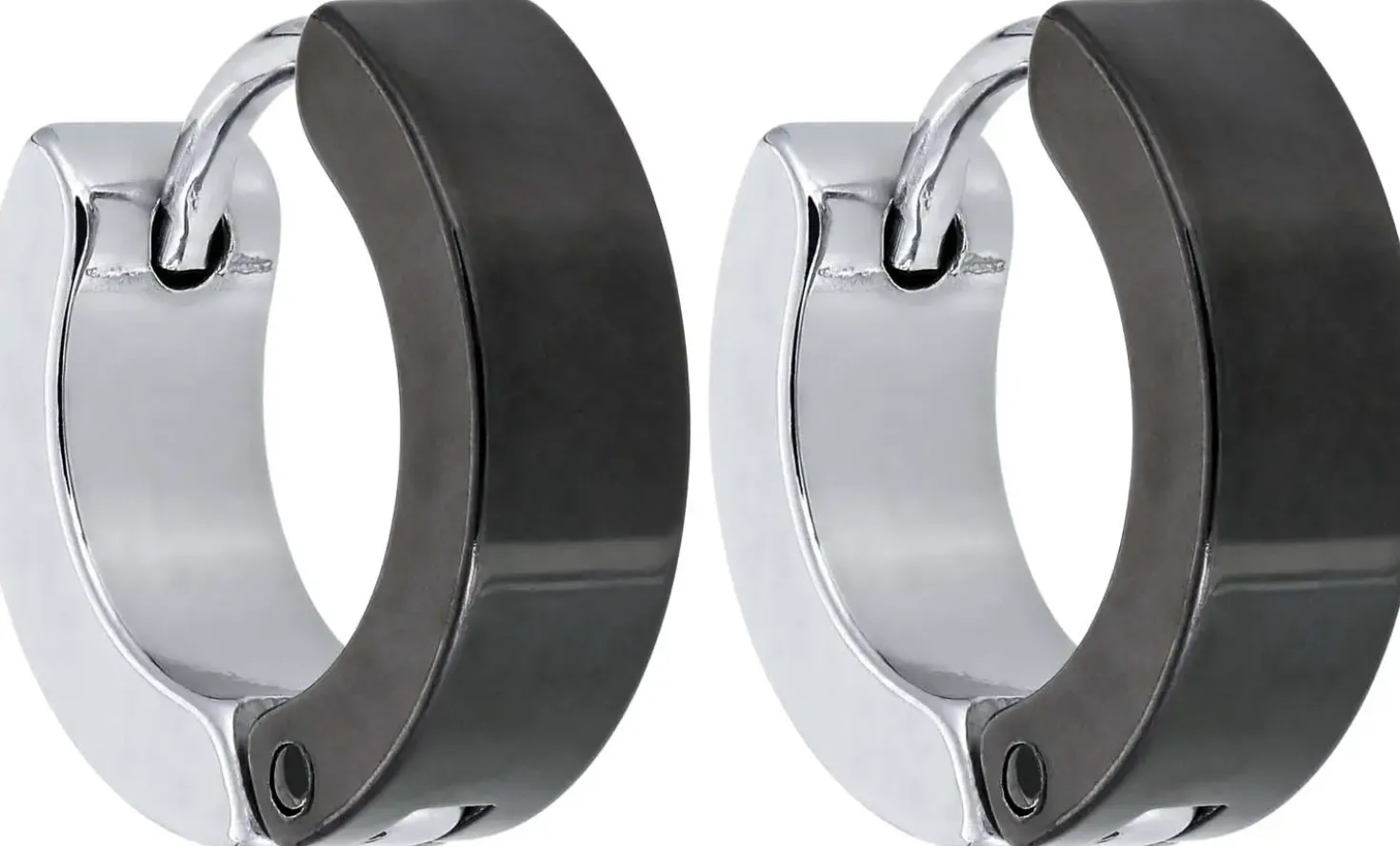 Herren Creolen - Silver Black