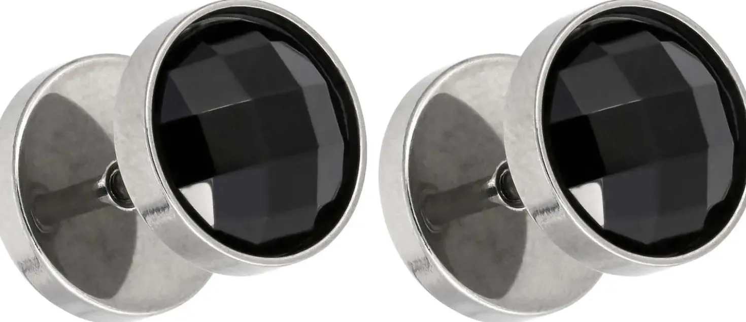 Herren Ohrstecker - Black Sparkle