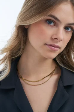 Layering Kette - Golden Steel