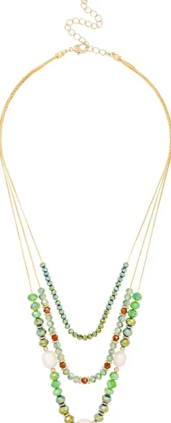 Layering Kette - Green Beads