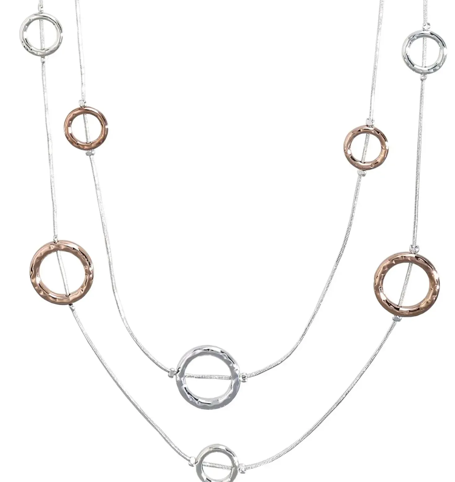 Layering Kette - Hammered Circles