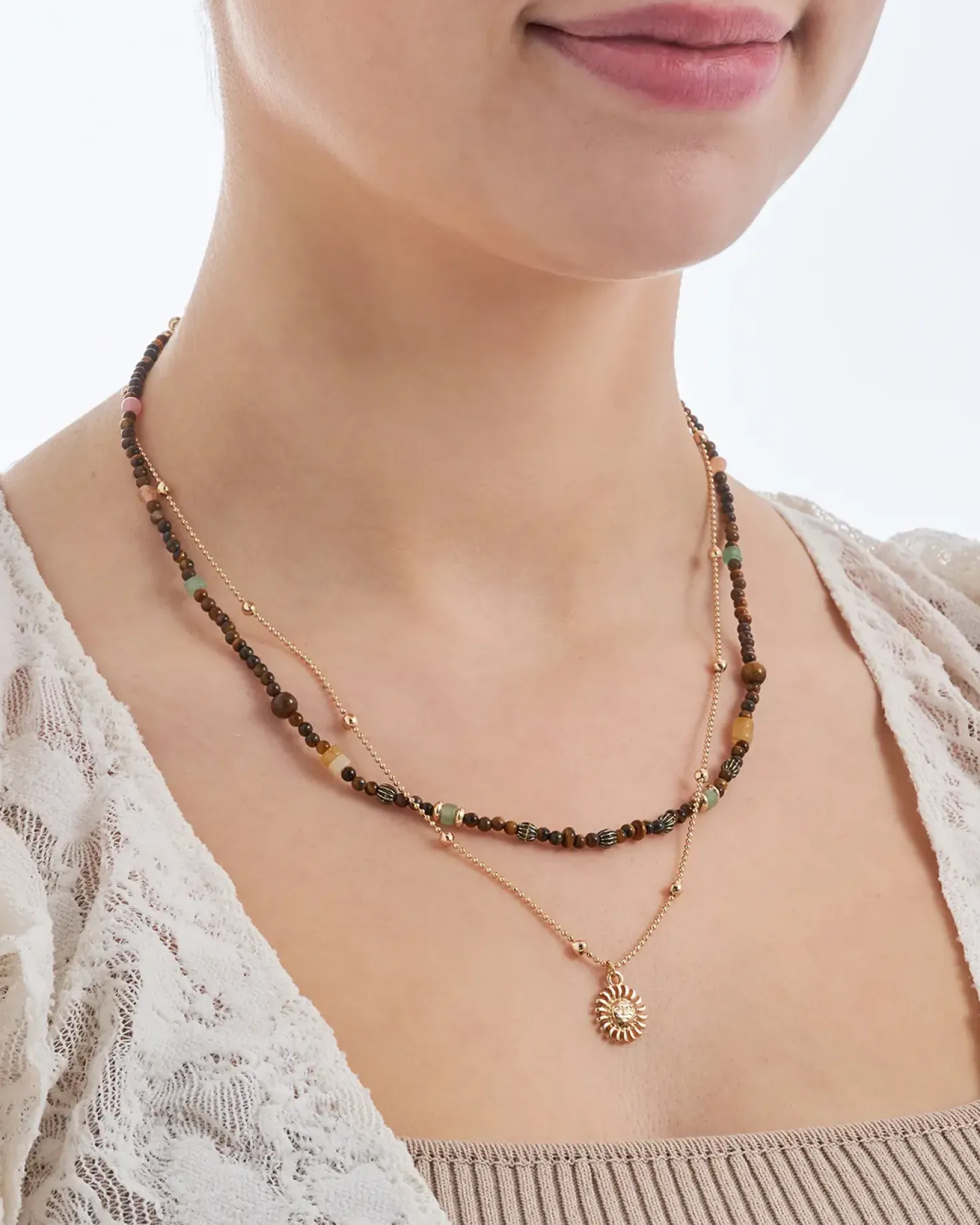 Layering Kette - Nature Jade