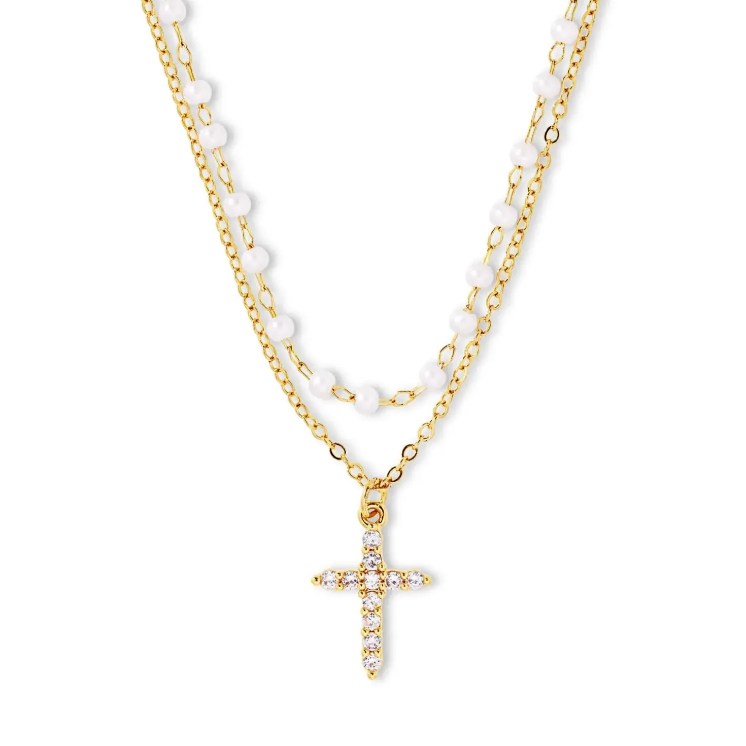 Layering Kette - Pearly Cross