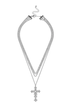 Layering Kette - Rhinestone Cross