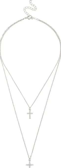 Layering Kette - Sparkle Crosses