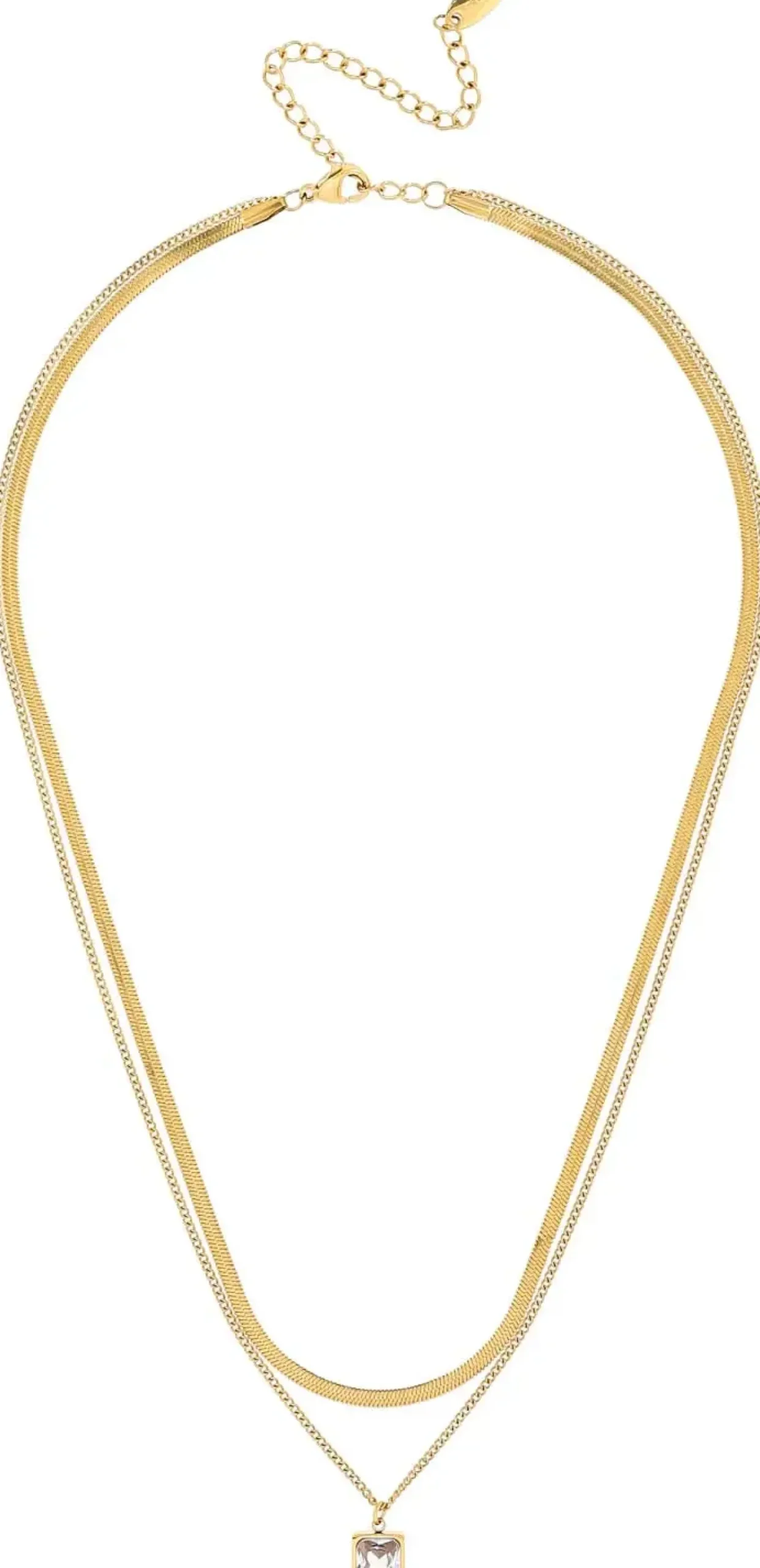 Layering Kette - Steel Rectangle
