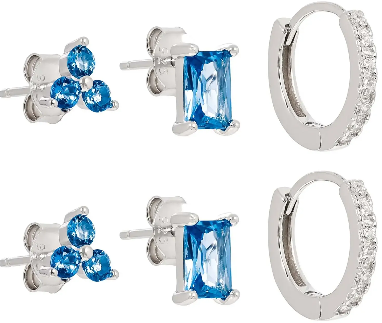 Ohr-Set - Blue Crystals