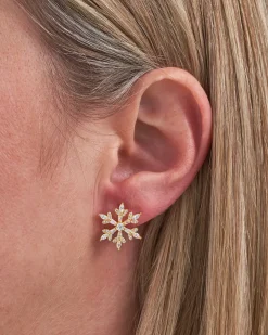 Ohrstecker - Golden Snowflake