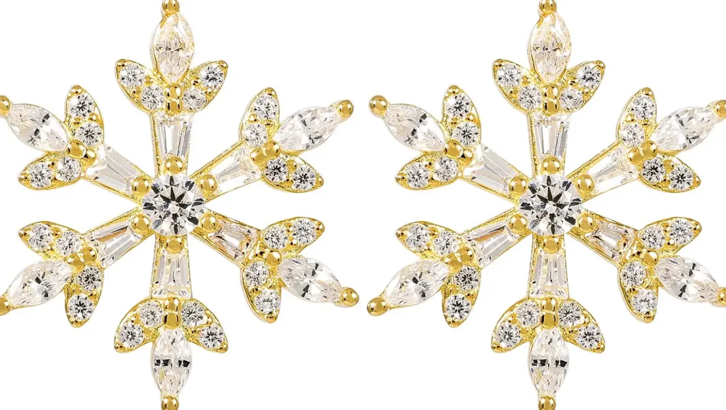 Ohrstecker - Golden Snowflake
