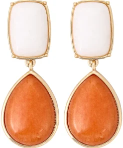 Ohrstecker - Orange Jade