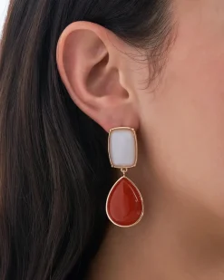 Ohrstecker - Orange Jade