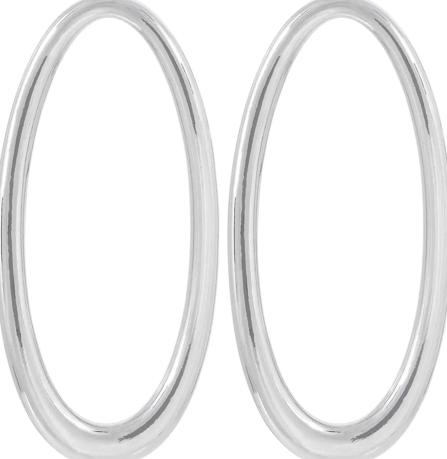 Ohrstecker - Rhodium Ovals