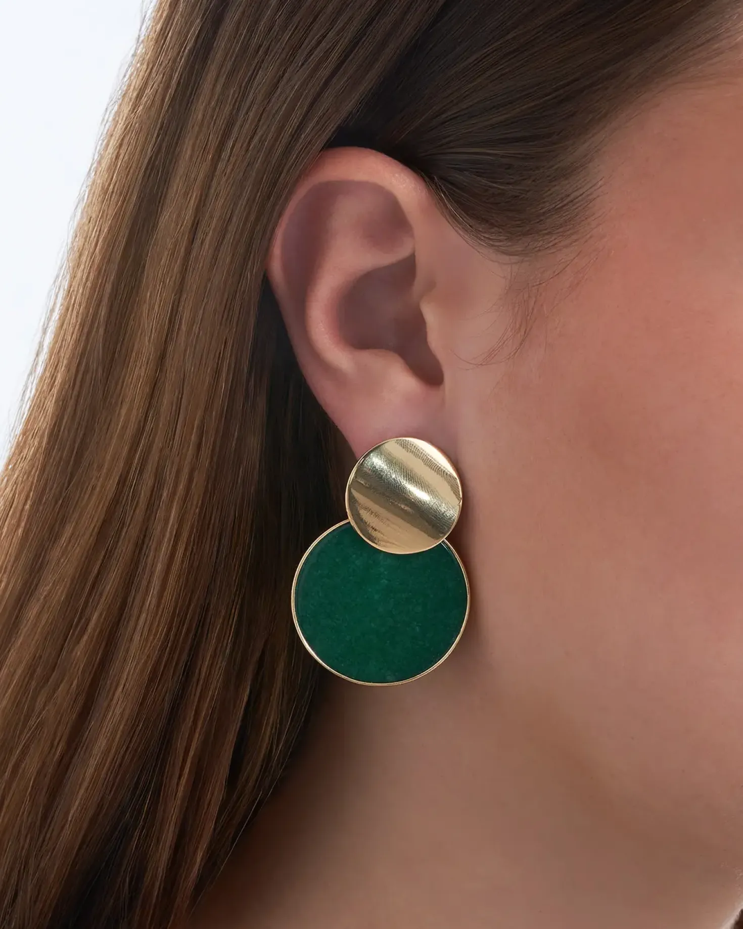 Ohrstecker - Round Agate