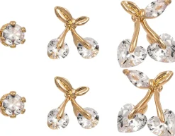 Ohrstecker-Set - Golden Cherries
