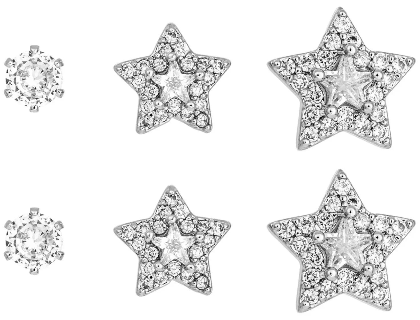 Ohrstecker-Set - Silver Stars