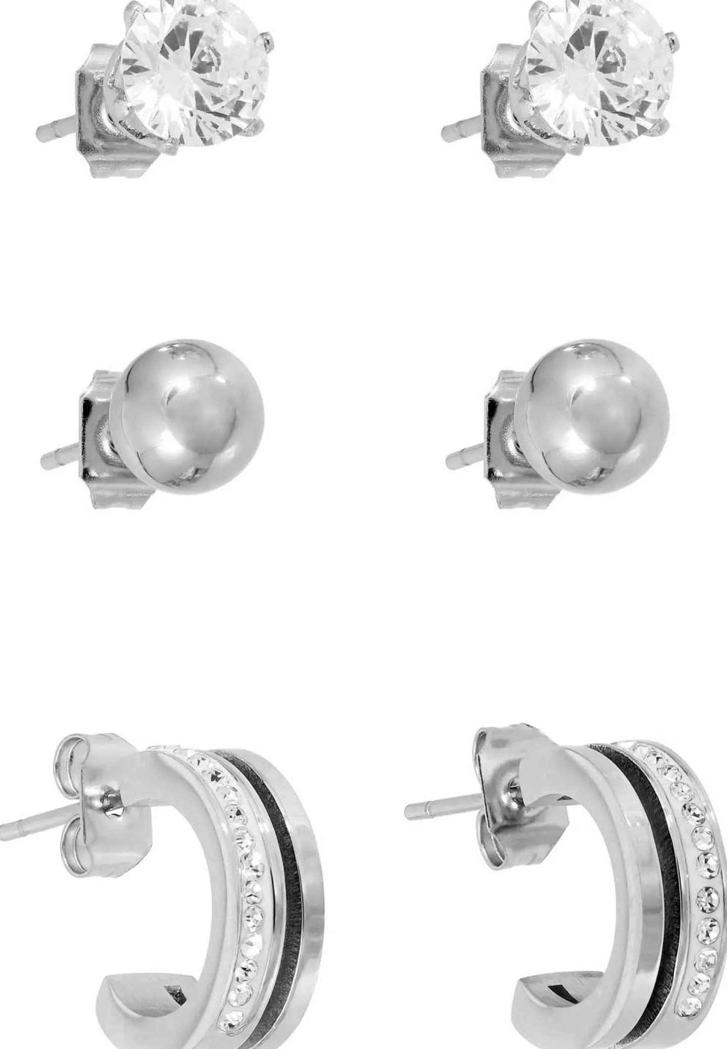 Ohrstecker-Set - Silver Steel