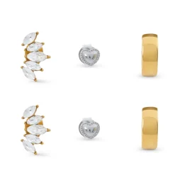 Ohrstecker-Set - Triple Steel