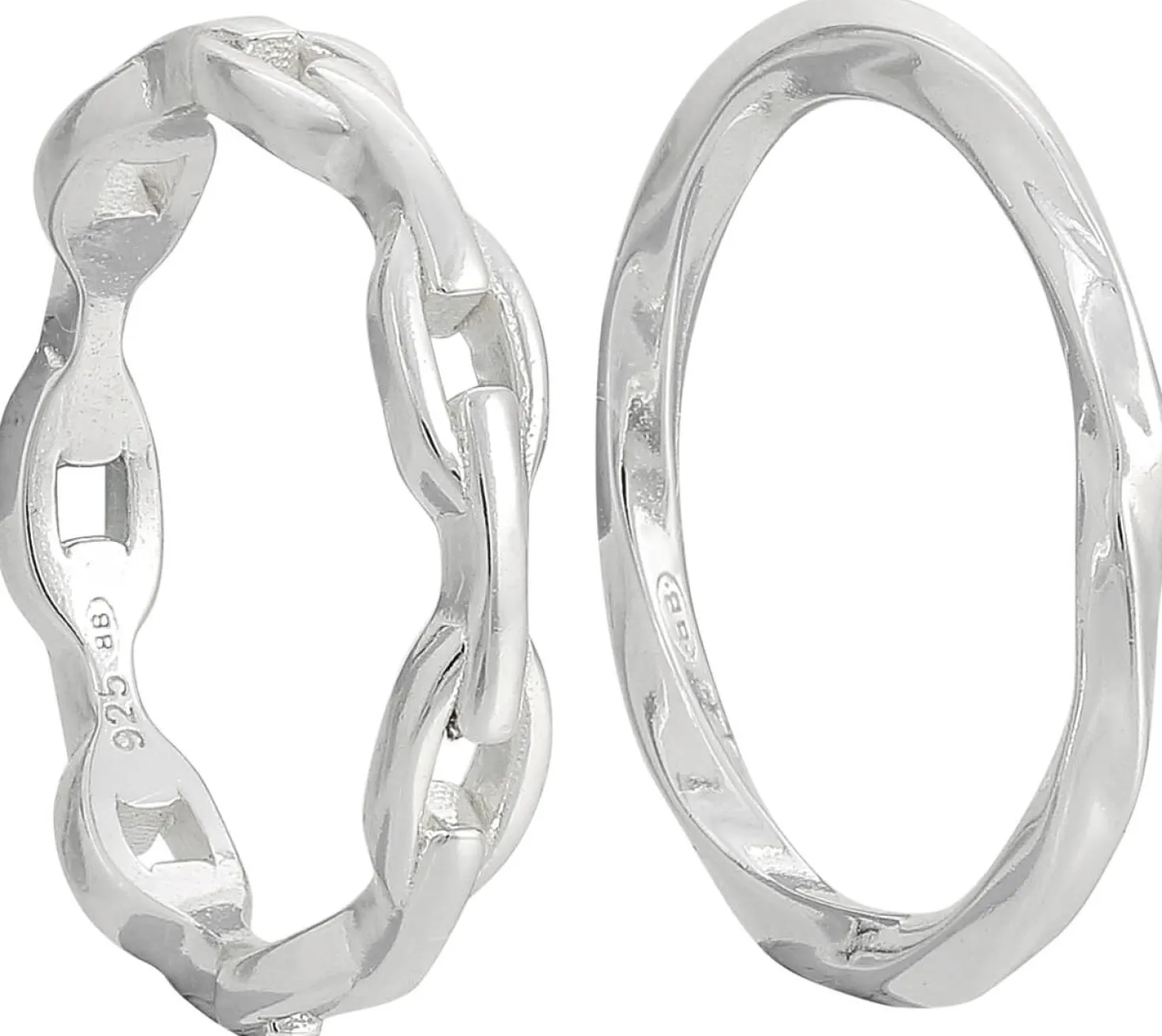 Ring Set - Silver Twist