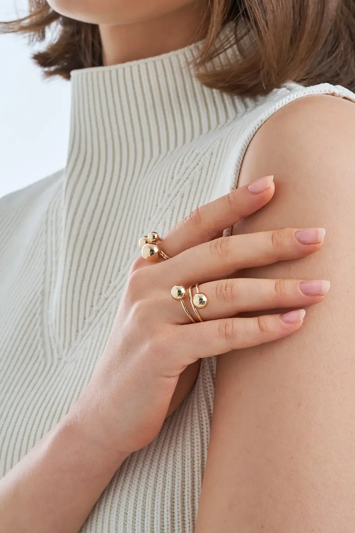 Ring-Set - Golden Beads