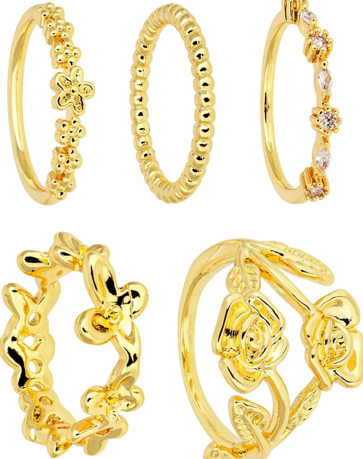 Ring-Set - Golden Rose