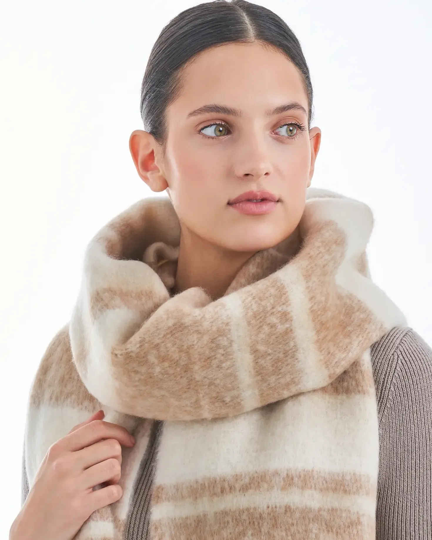 Schal - Beige Stripes