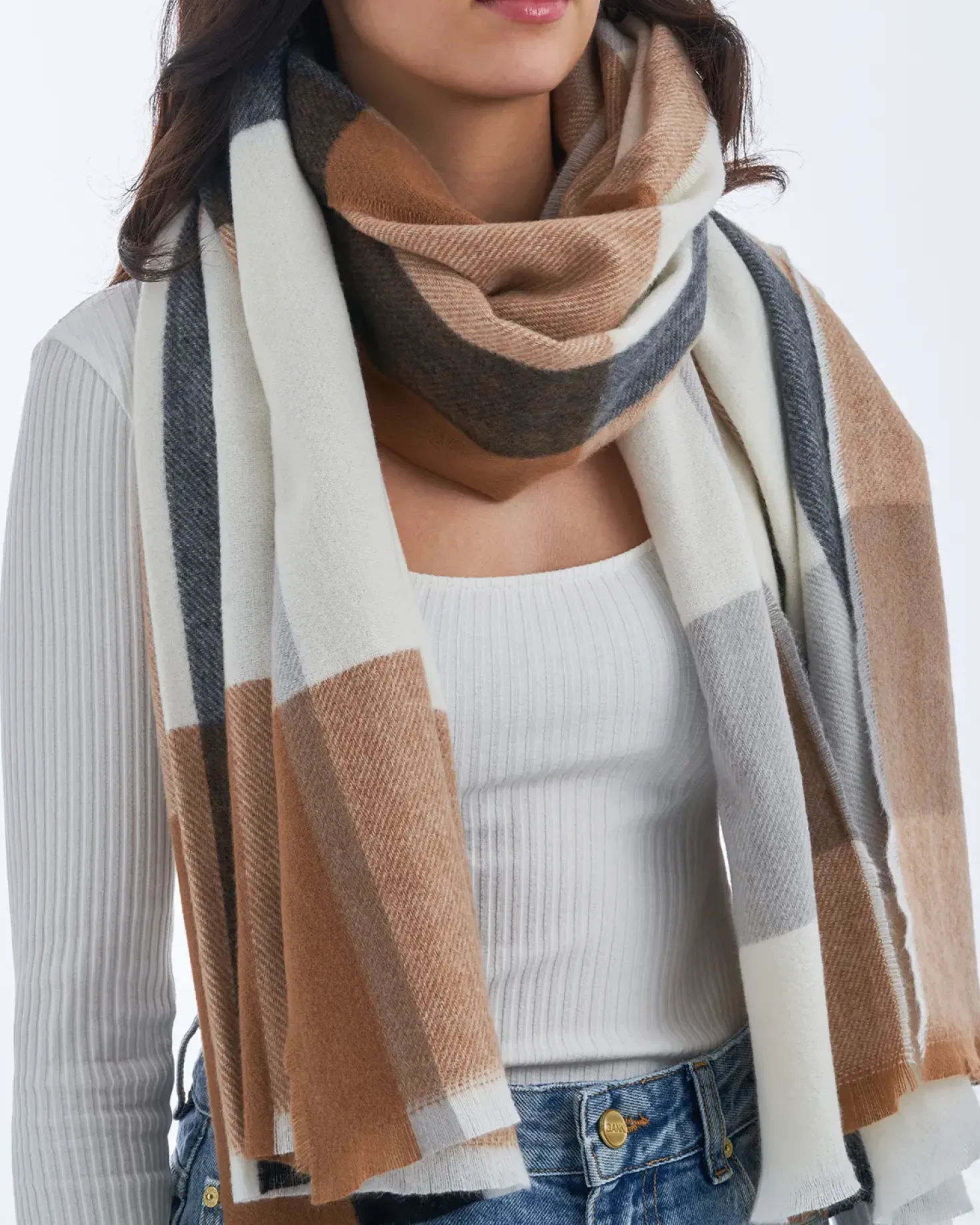 Schal - Checkered Brown